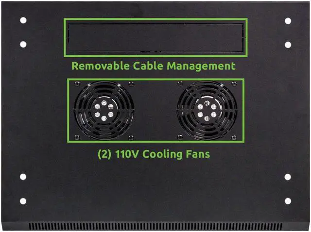 Alt view image 4 of 4 - Navepoint 12U Wallmount Networking Cabinet 600mm Depth with Shelves, Fans