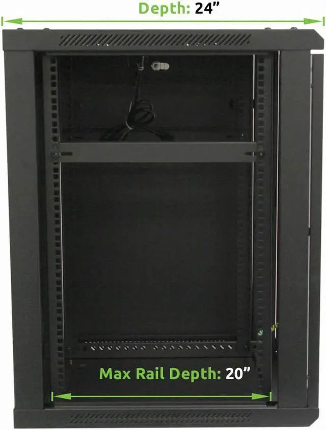 Alt view image 2 of 4 - Navepoint 15U Wallmount Networking Cabinet 600mm Depth with Shelves, Fans