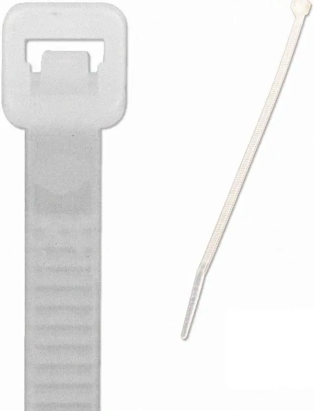 Main image of NavePoint 10 Inch Nylon Cable Wire Zip Tie 50 lbs - Natural White 300 Pack Lot Pcs Qty