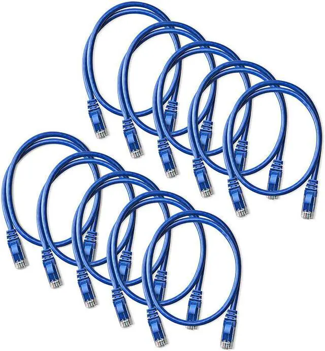 Alt view image 3 of 4 - NavePoint Cat5e UTP Ethernet Network Patch Cable UL Listed, 2 FT., 1 Gbps, Blue, 10-Pack