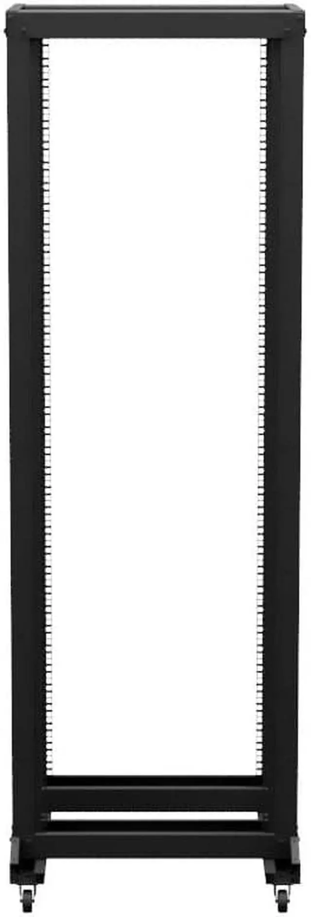 Main image of NavePoint 4-Post Adjustable Rack, 37U, Cage Nuts, Includes Casters, Black, SRB Series