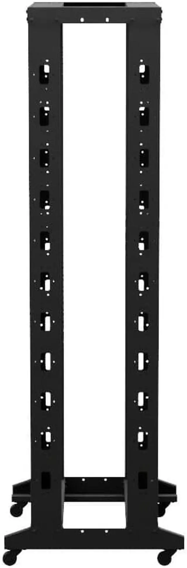 Alt view image 3 of 4 - NavePoint 4-Post Adjustable Rack, 37U, Cage Nuts, Includes Casters, Black, SRB Series