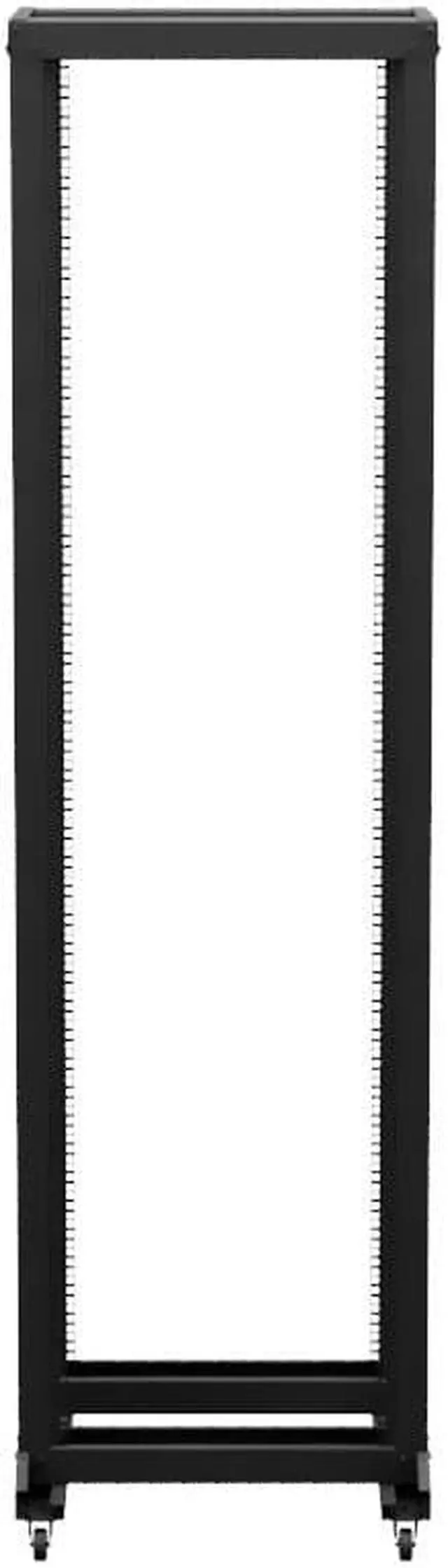 Main image of NavePoint 4-Post Adjustable Rack, 45U, Cage Nuts, Includes Casters, Black, SRB Series