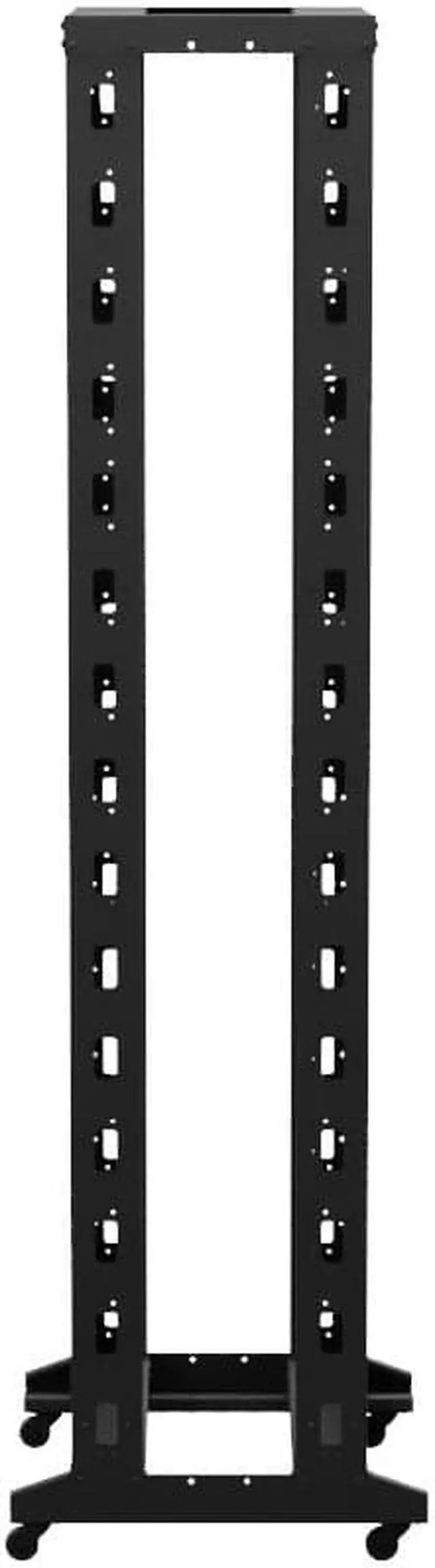 Alt view image 3 of 4 - NavePoint 4-Post Adjustable Rack, 45U, Cage Nuts, Includes Casters, Black, SRB Series