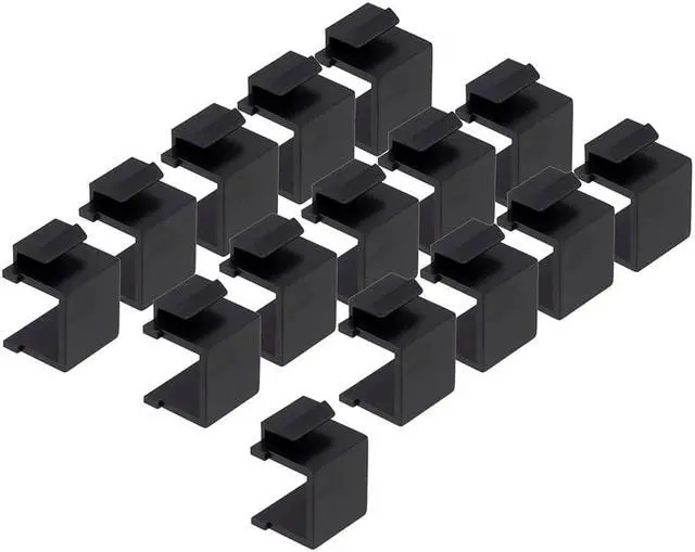 Alt view image 4 of 4 - Heavy-Duty Blank Keystone Insert, Thermoplastic , Black, 15-Pack