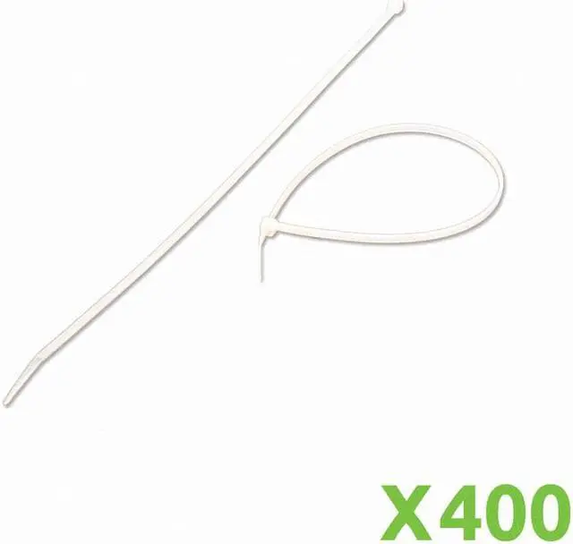 Alt view image 2 of 4 - NavePoint 12 Inch Nylon Cable Wire Zip Tie 40 lbs - Natural White 400 Pack Lot Pcs Qty