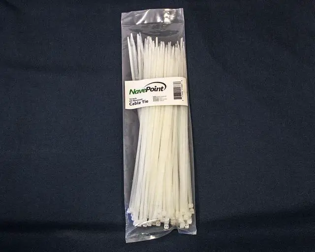 Alt view image 4 of 4 - NavePoint 12 Inch Nylon Cable Wire Zip Tie 40 lbs - Natural White 400 Pack Lot Pcs Qty