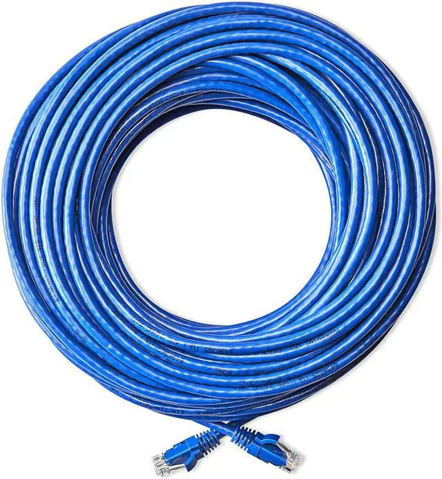 Alt view image 3 of 4 - NavePoint Cat6 UTP Ethernet Network Patch Cable UL Listed, 100 FT., 10 Gbps, Blue