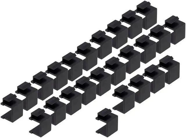 Alt view image 4 of 4 - Heavy-Duty Blank Keystone Insert, Thermoplastic , Black, 25-Pack