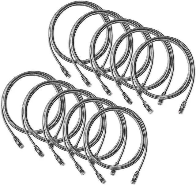 Alt view image 3 of 4 - NavePoint Cat5e UTP Ethernet Network Patch Cable UL Listed, 7 FT., 1 Gbps, Gray, 10-Pack