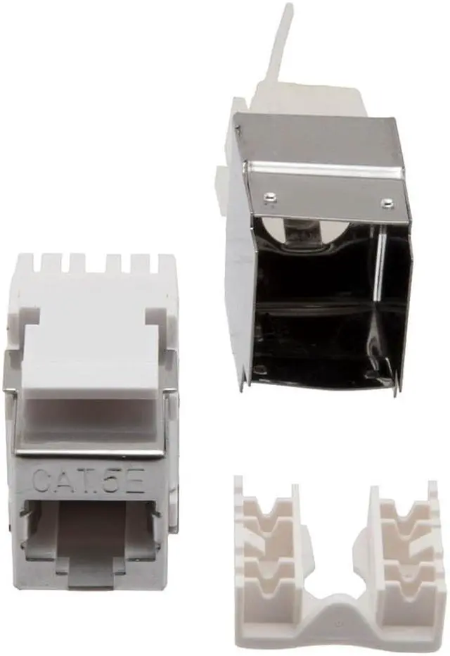 Alt view image 2 of 4 - NavePoint 180 Degree CAT5E Keystone Jack, RJ45 female, 25 pack, FTP Shielded