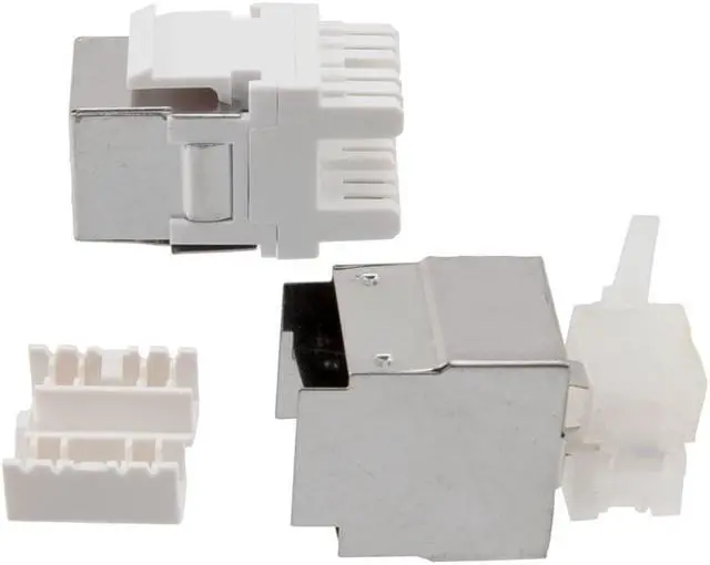 Alt view image 3 of 4 - NavePoint 180 Degree CAT5E Keystone Jack, RJ45 female, 25 pack, FTP Shielded