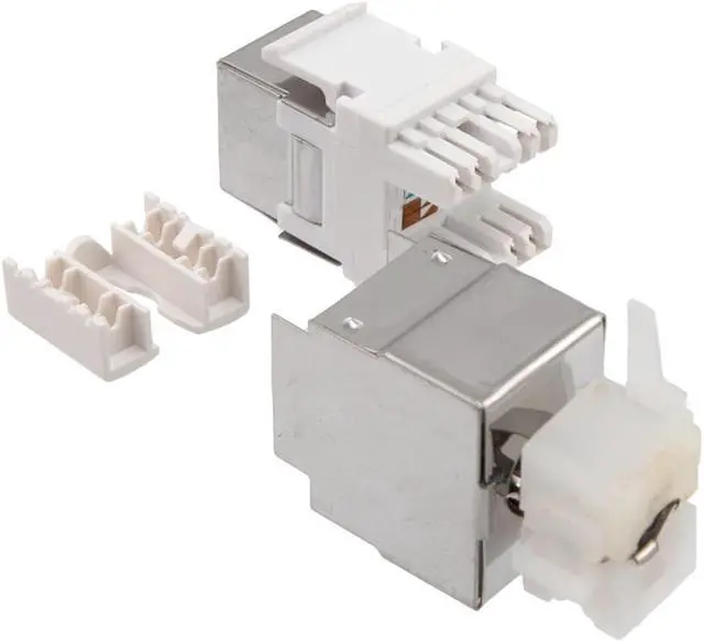 Alt view image 4 of 4 - NavePoint 180 Degree CAT5E Keystone Jack, RJ45 female, 25 pack, FTP Shielded
