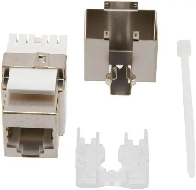 Alt view image 2 of 4 - NavePoint 180 Degree CAT6A Keystone Jack, RJ45 female, 15 pack, FTP Shielded