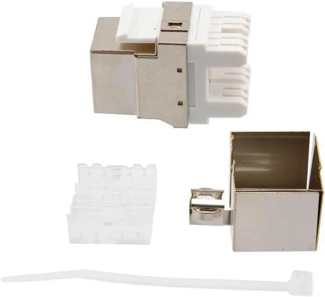 Alt view image 3 of 4 - NavePoint 180 Degree CAT6A Keystone Jack, RJ45 female, 15 pack, FTP Shielded