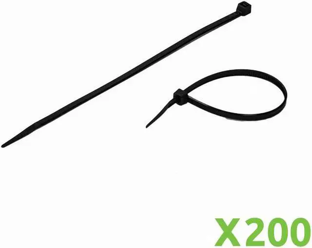 Alt view image 2 of 4 - NavePoint 8 Inch Nylon UV Resistant Cable Wire Zip Tie 50 lbs - Black 200 Pack Lot Pcs Qty