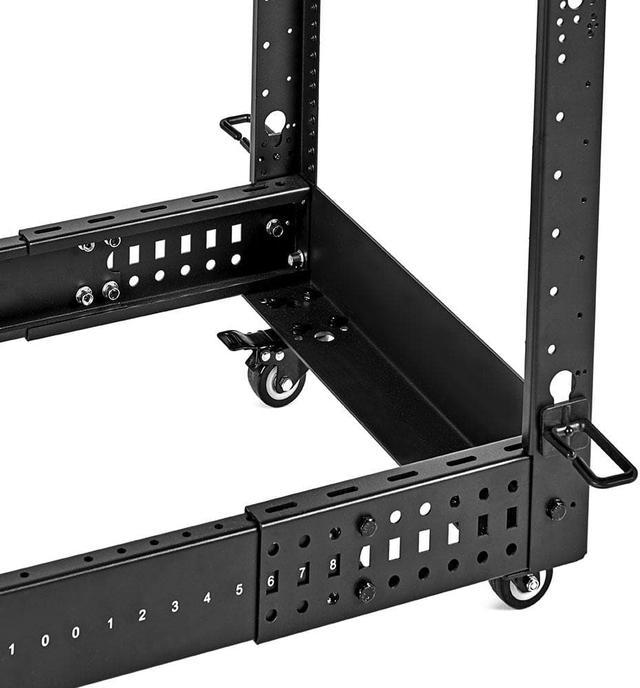 Navepoint 12U Wall Mount Open Frame 19 Server Equipment Rack Threaded 16 inch Depth Black