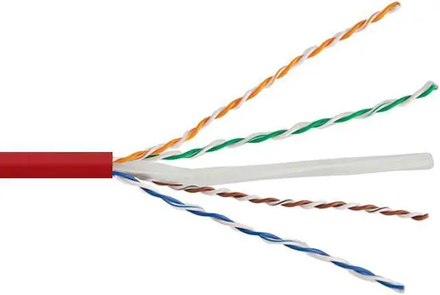 Alt view image 4 of 4 - NavePoint CAT6  Plenum(CMP), 1000 Ft, Red, Solid Solid Bare Copper Bulk Ethernet Cable, 250 MHz, 23AWG 4 pair, Unshield Twisted Pair (UTP)