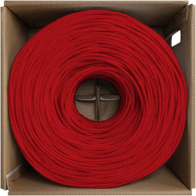 Alt view image 3 of 4 - NavePoint CAT6  Plenum(CMP), 1000 Ft, Red, Solid Solid Bare Copper Bulk Ethernet Cable, 250 MHz, 23AWG 4 pair, Unshield Twisted Pair (UTP)