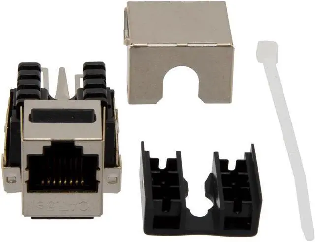 Alt view image 2 of 4 - NavePoint 90 Degree CAT5E Keystone Jack, RJ45 female, 25 pack, FTP Shielded