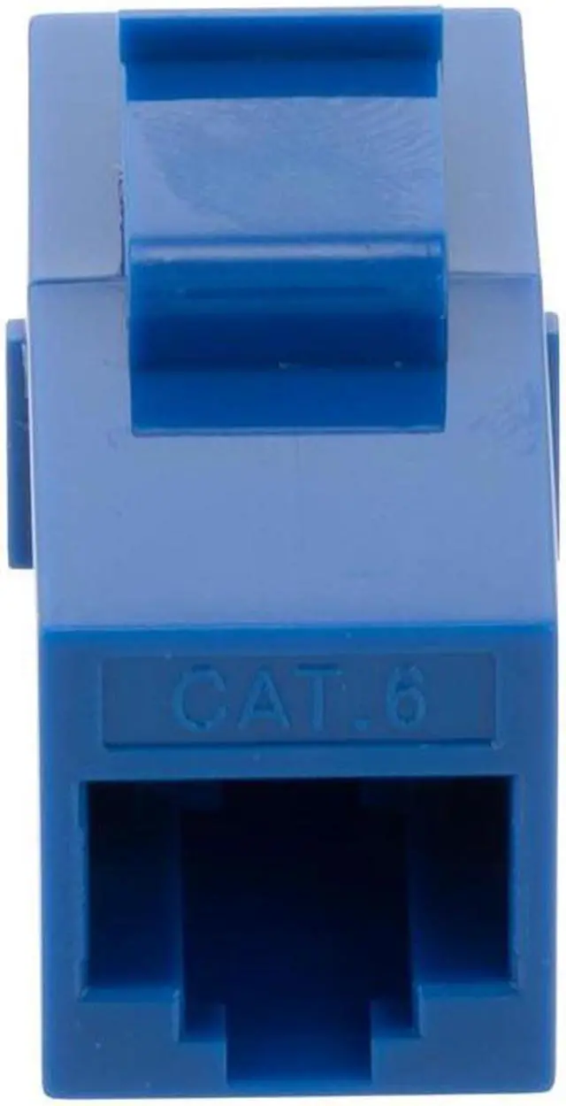 Alt view image 4 of 4 - NavePoint CAT6 UTP Inline Keystone Coupler, RJ45 Female to RJ45 Female, Snap-In, 15 pack, Blue