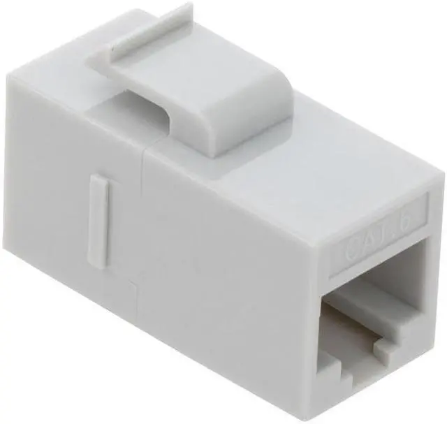 Alt view image 3 of 4 - NavePoint CAT6 UTP Inline Keystone Coupler, RJ45 Female to RJ45 Female, Snap-In, 10 pack, Gray