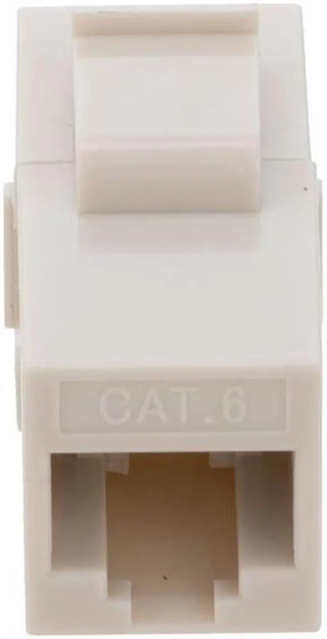 Alt view image 4 of 4 - NavePoint CAT6 UTP Inline Keystone Coupler, RJ45 Female to RJ45 Female, Snap-In, 15 pack, Ivory