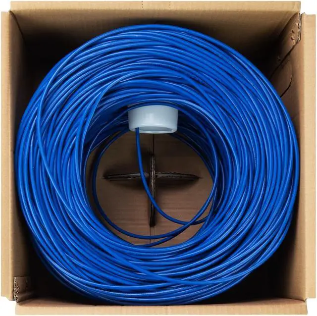 Alt view image 3 of 4 - NavePoint Cat5e Plenum (CMP), 1000ft, Blue, Solid Bare Copper Bulk Ethernet Cable, 350MHz, 24AWG 4 Pair, Unshielded Twisted Pair (UTP)