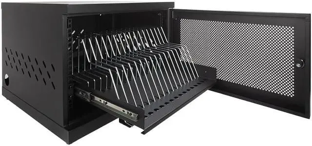 Alt view image 2 of 4 - NavePoint 16 Port USB Sliding Charge and Sync Station Charging Cabinet for Tablets, iPad, Android