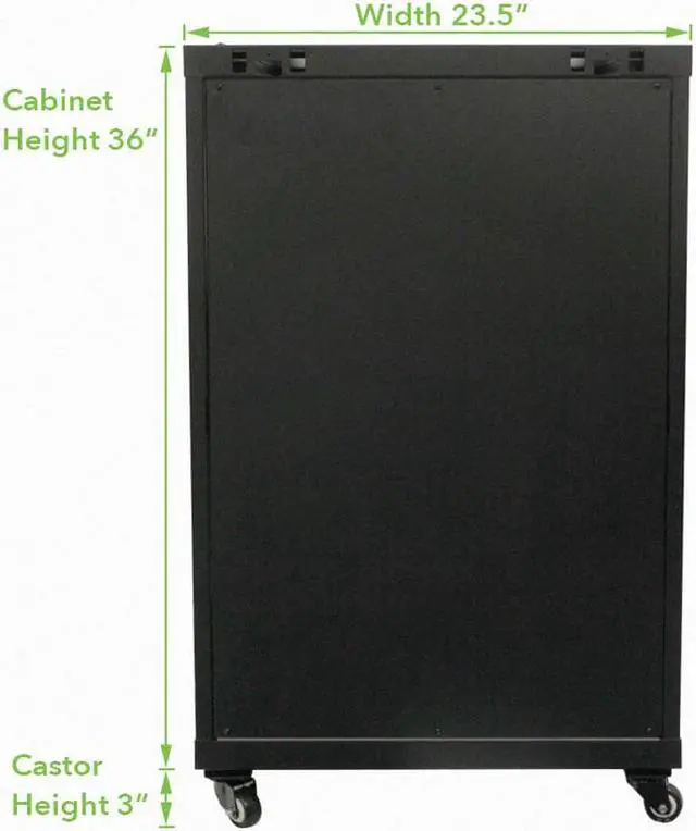 Alt view image 3 of 4 - Navepoint 18U Audio Video A/V Cabinet 600mm Depth - Casters, Shelves, Fans