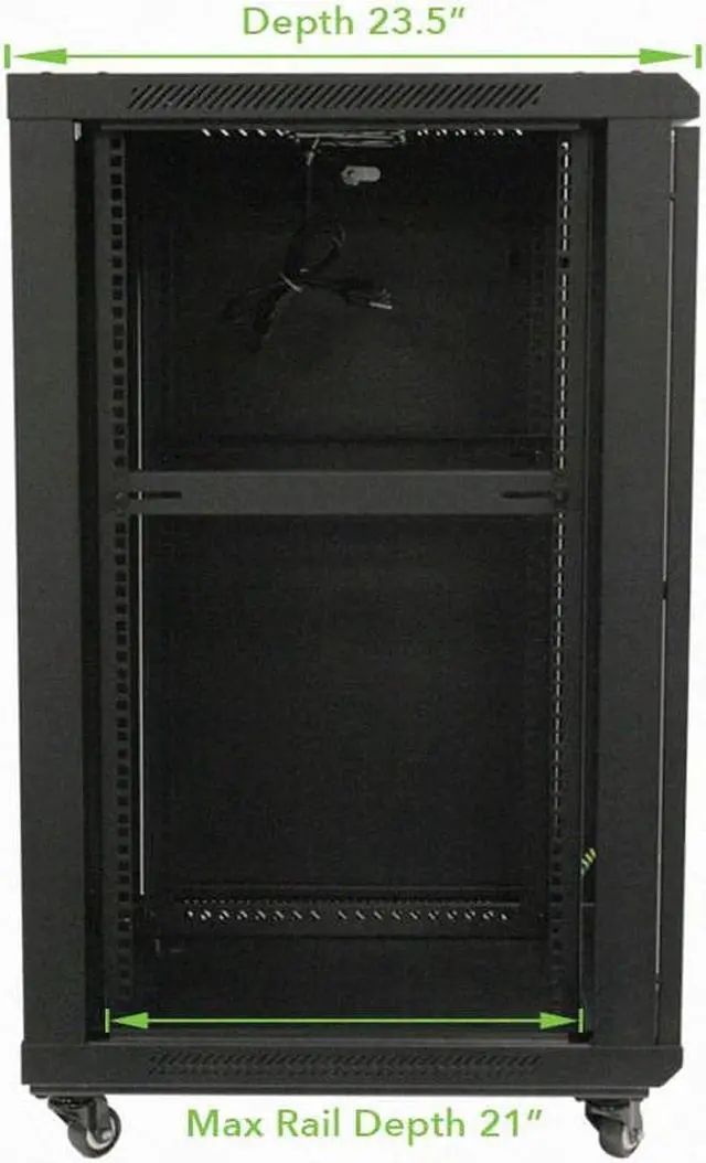 Alt view image 2 of 4 - Navepoint 18U Audio Video A/V Cabinet 600mm Depth - Casters, Shelves, Fans