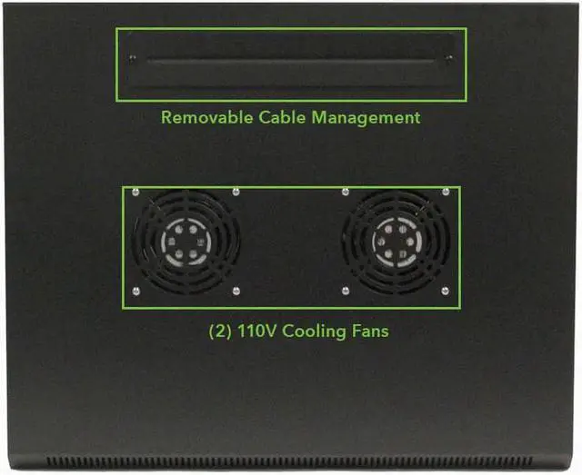 Alt view image 4 of 4 - Navepoint 18U Audio Video A/V Cabinet 600mm Depth - Casters, Shelves, Fans