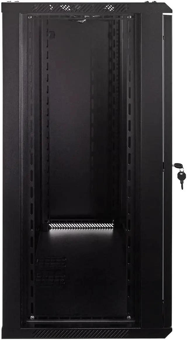 Alt view image 4 of 4 - NavePoint 18U Wall Mount  Consumer Series Server Cabinet Network Enclosure Locks, Fan