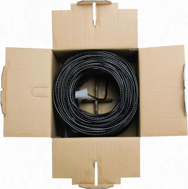 Alt view image 3 of 3 - NavePoint CAT5e UTP Bulk (CCA) Ethernet Network Cable Solid 24AWG RJ45 LAN Wire 500FT Black