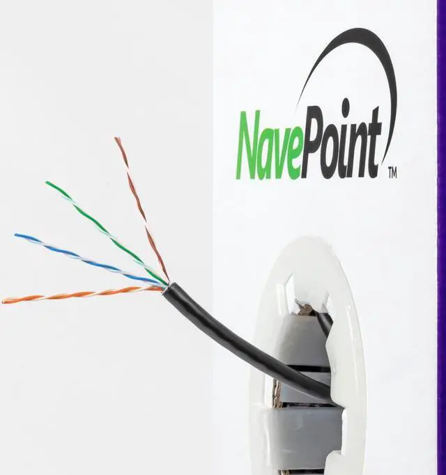 Alt view image 4 of 4 - NavePoint CAT5e UTP Outdoor Direct Burial LDPE Ethernet Cable 500 FT Black
