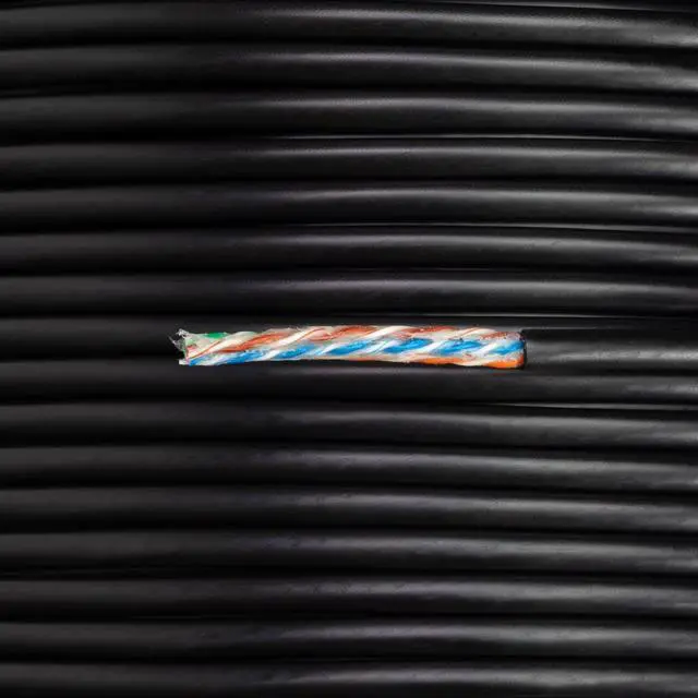Alt view image 4 of 4 - NavePoint CAT6 UTP Outdoor Gel Filled Direct Burial LDPE Ethernet Cable 1000 FT Black