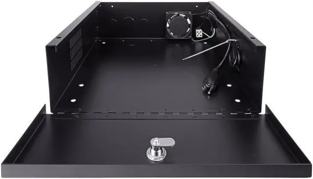 Alt view image 2 of 4 - Navepoint DVR Security Heavy Duty Lock-Box With Fan 15" x 15" x 5" Black