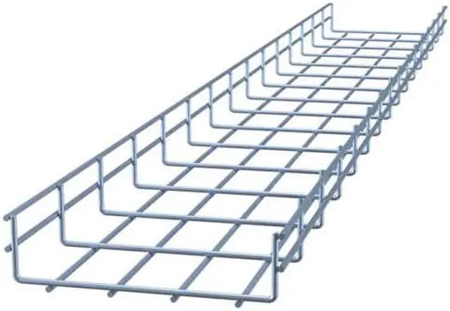 NavePoint Electro Zinc Plated Wire Mesh Cable Tray, 7.88