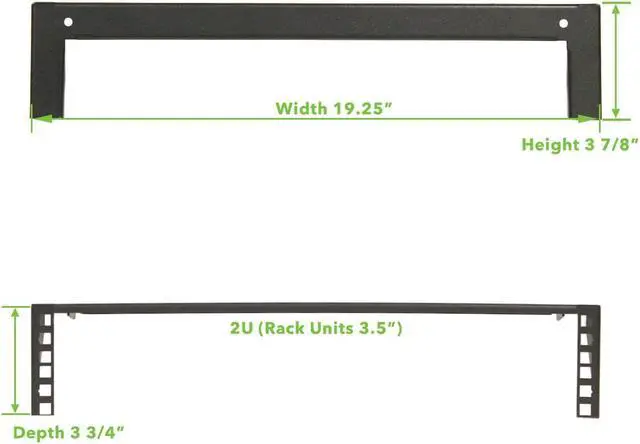 Alt view image 2 of 4 - NavePoint 2U 19" Vertical Wall Mount Rack Wall Mountable Server Rack w/ Hardware Black