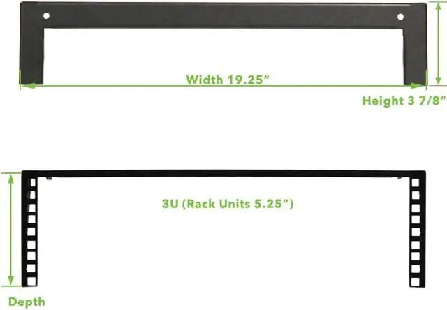 Alt view image 2 of 4 - NavePoint 3U 19" Vertical Wall Mount Rack Wall Mountable Server Rack w/ Hardware Black