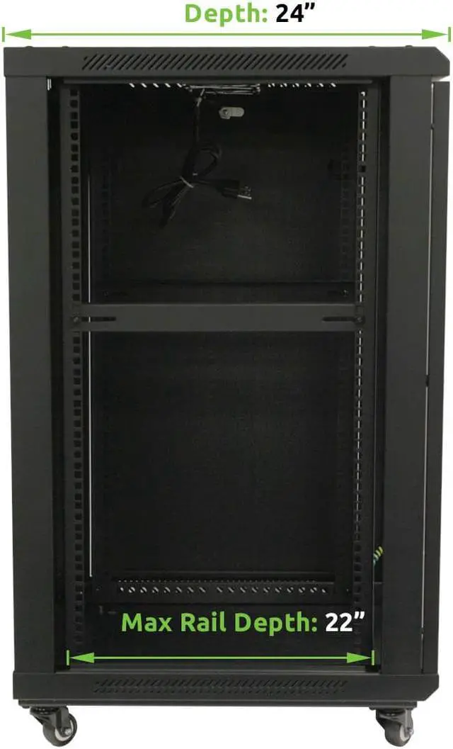 Alt view image 2 of 4 - Navepoint 18U Networking Cabinet 600mm Depth - Casters, Shelves, Fans