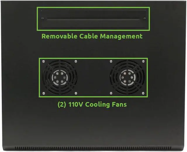 Alt view image 4 of 4 - Navepoint 18U Networking Cabinet 600mm Depth - Casters, Shelves, Fans