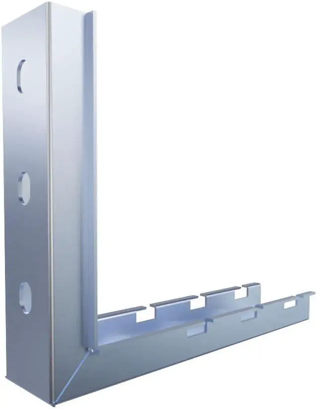 Alt view image 3 of 4 - NavePoint 7/8" Electro Zinc Plated Wire Mesh Cable Tray L-Shaped Wall Bracket - 2 pack