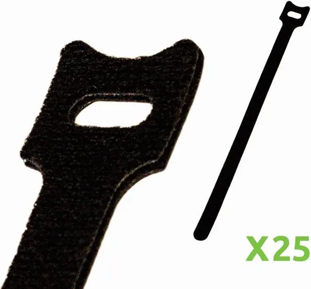 Main image of NavePoint 10 Inch Hook and Loop Reusable Strap Cable Cord Wire Ties 25 Pack Black
