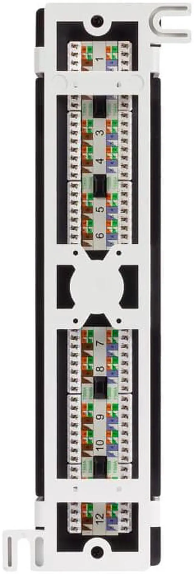 Alt view image 4 of 5 - Navepoint 12-Port Cat6 UTP Unsheilded Mini Patch Panel With Wallmount Bracket Included Black