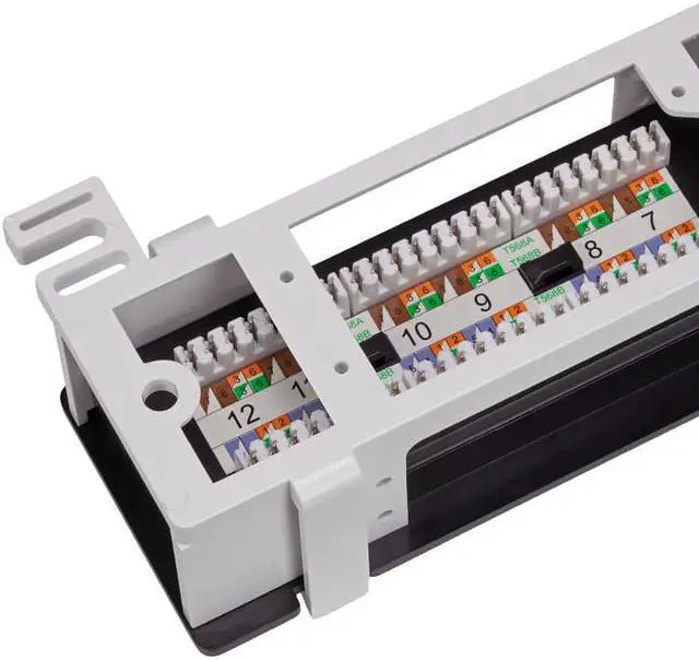 Alt view image 5 of 5 - Navepoint 12-Port Cat6 UTP Unsheilded Mini Patch Panel With Wallmount Bracket Included Black