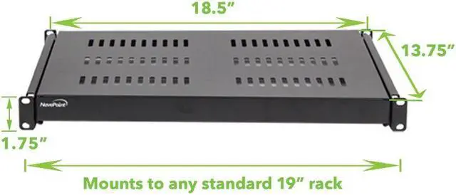 Alt view image 2 of 4 - Navepoint 1U 19-Inch Sliding IT Network Cabinet Shelf For 550mm Depth Cabinet Enclosure Black