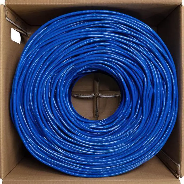 Alt view image 3 of 3 - NavePoint CAT6 (CCA) Ethernet Network Cable / Wire UTP Pull Box 1000ft Cat-6 Blue