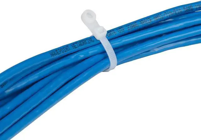 Alt view image 3 of 3 - NavePoint 12 Inch Nylon White Cable Ties Mount Head 50 Lbs  100 Pack