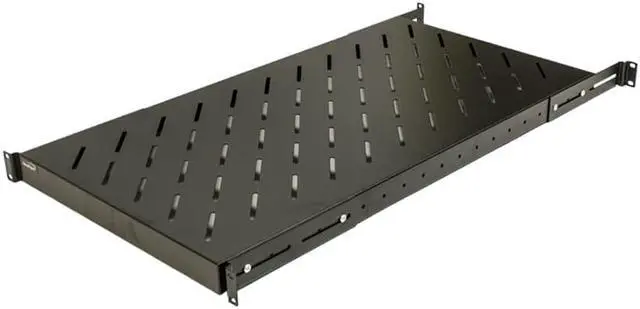 Main image of Navepoint 1U 19-Inch Fixed 4-Post Rack Mount Server Shelf With Adjustable Depth From 18 - 42" Black